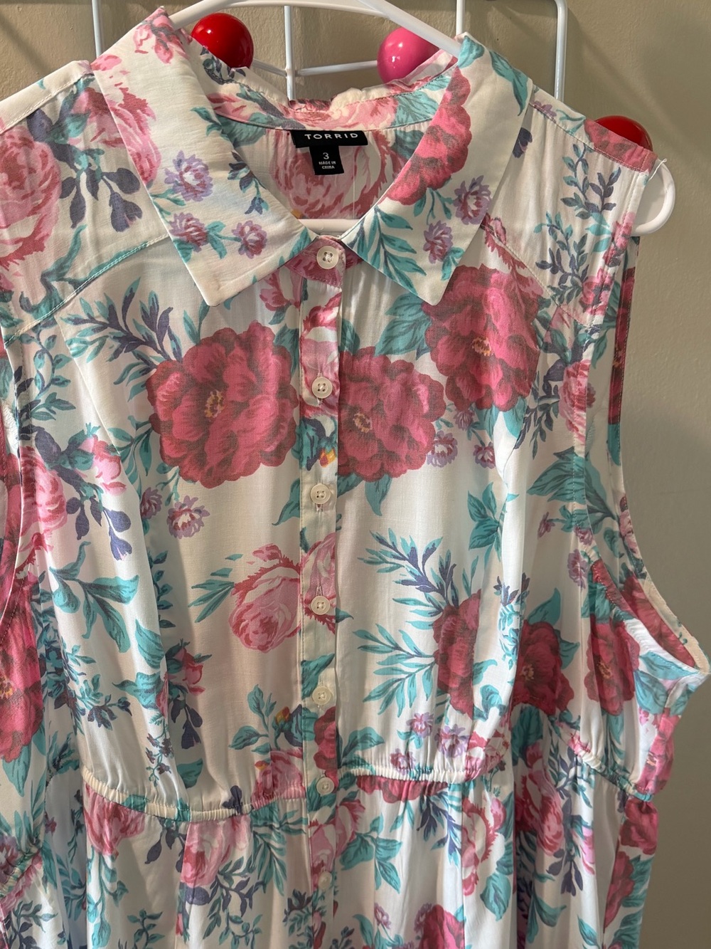 🌟HOST PICK!🌟 BNWT 🌸 TORRID Babydoll Poplin Button-Front High-Low Shirt - Picture 2 of 10